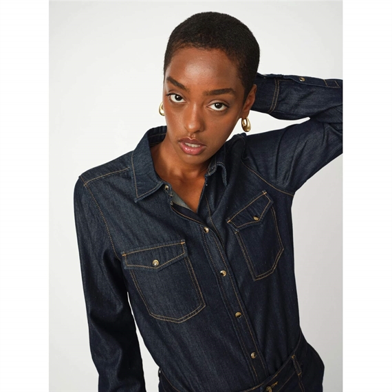Mos Mosh Natalie Denim Skjorte, Dark Blue